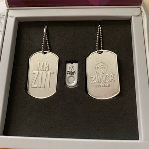 NIB Zumba I Am ZIN dog tags & USB Memory Stick